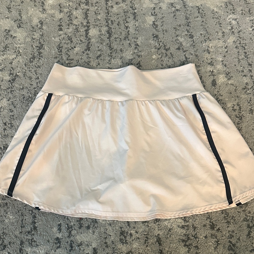 JoyLab Cream Mini Skirt with Black Stripes